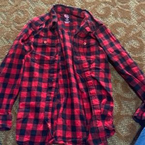 Wonder nation kids size 10/12 red and black flannel